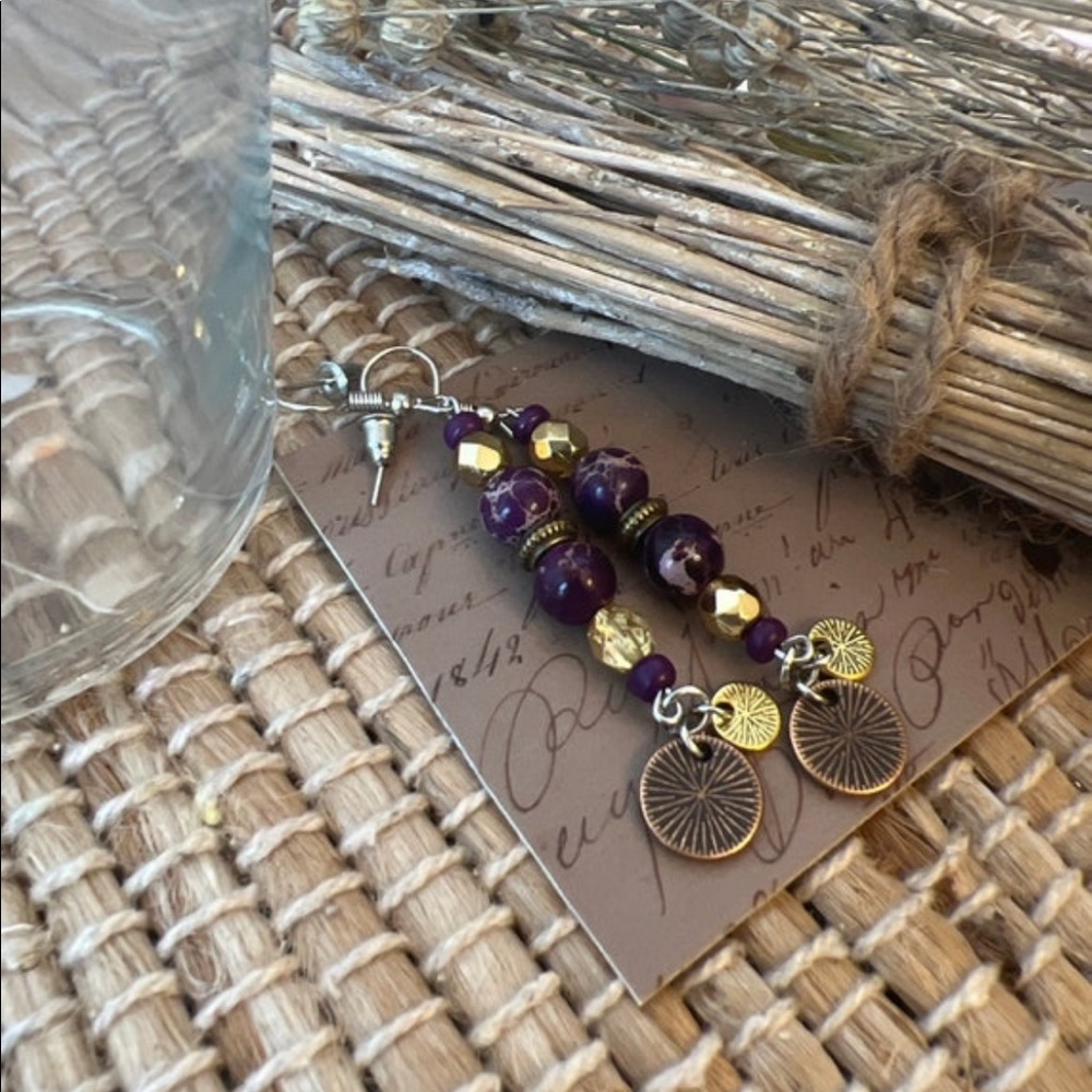 Disney Esmeralda hunchback of Notre Dame gypsy renaissance Handmade  earrings